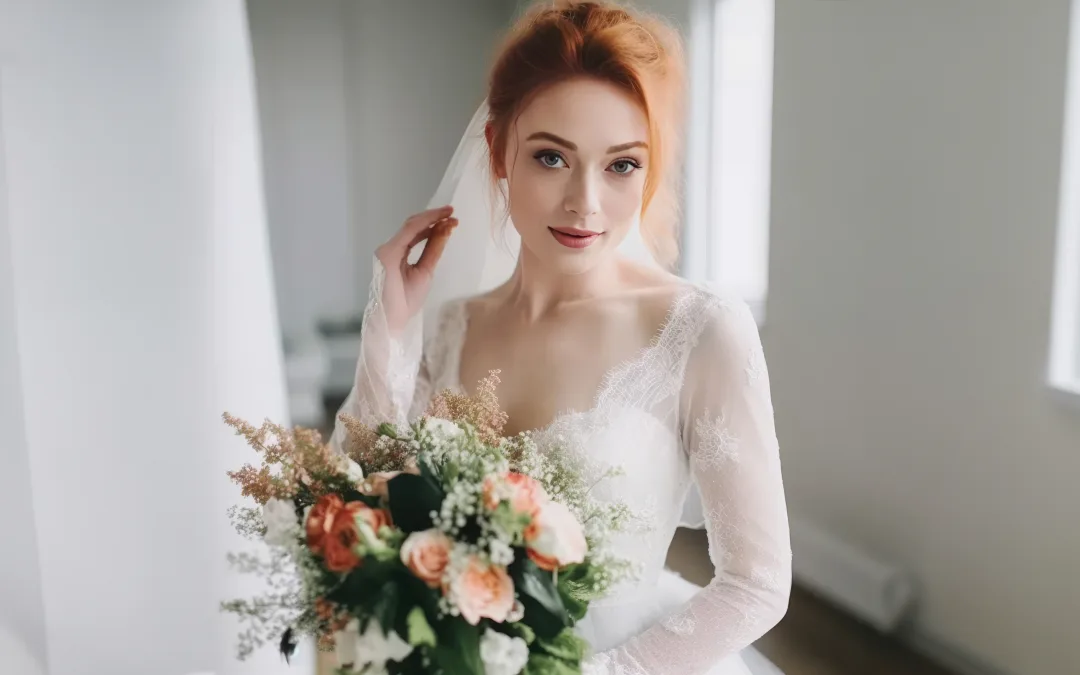 A beautiful bride in a wedding dress holding a bouquet. The Manor Holcombe Wedding Photographer