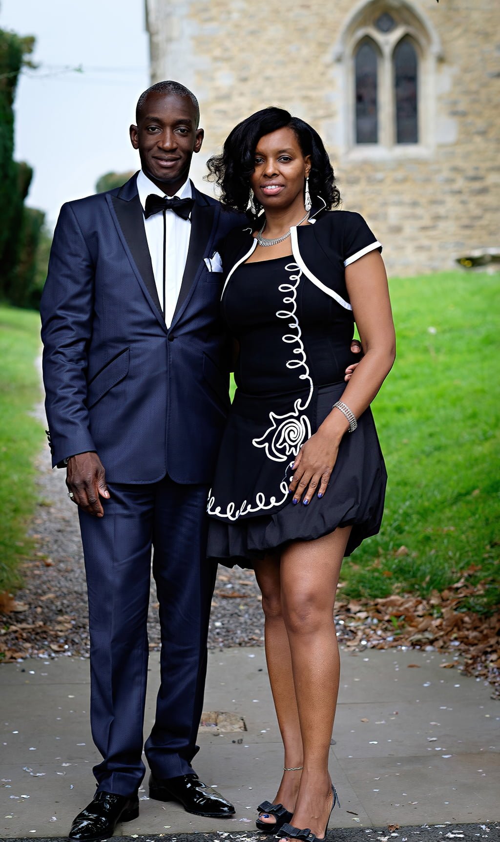 Beautiful couple the mans is in beautiful wedding attire