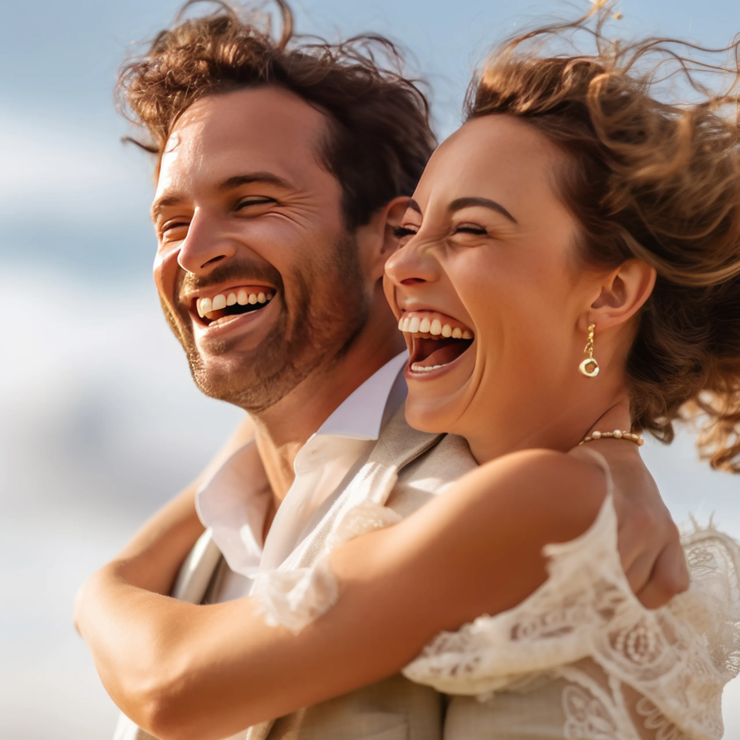 How to start a wedding business: Man and woman laughing