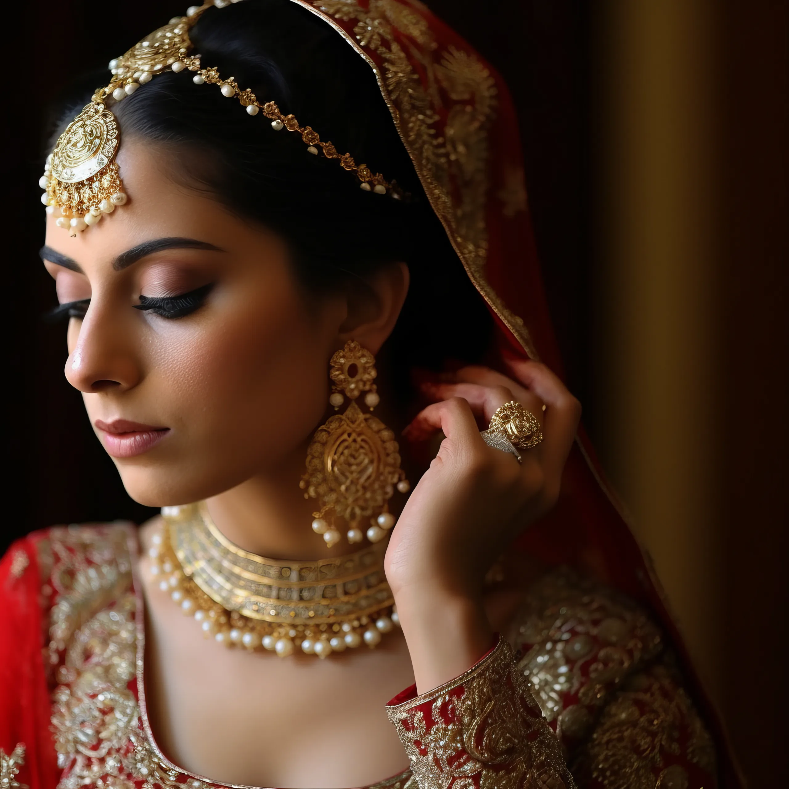 Wedding Traditions Worldwide: The Number one Bath Photographer:a woman in a red and gold bridal outfit.