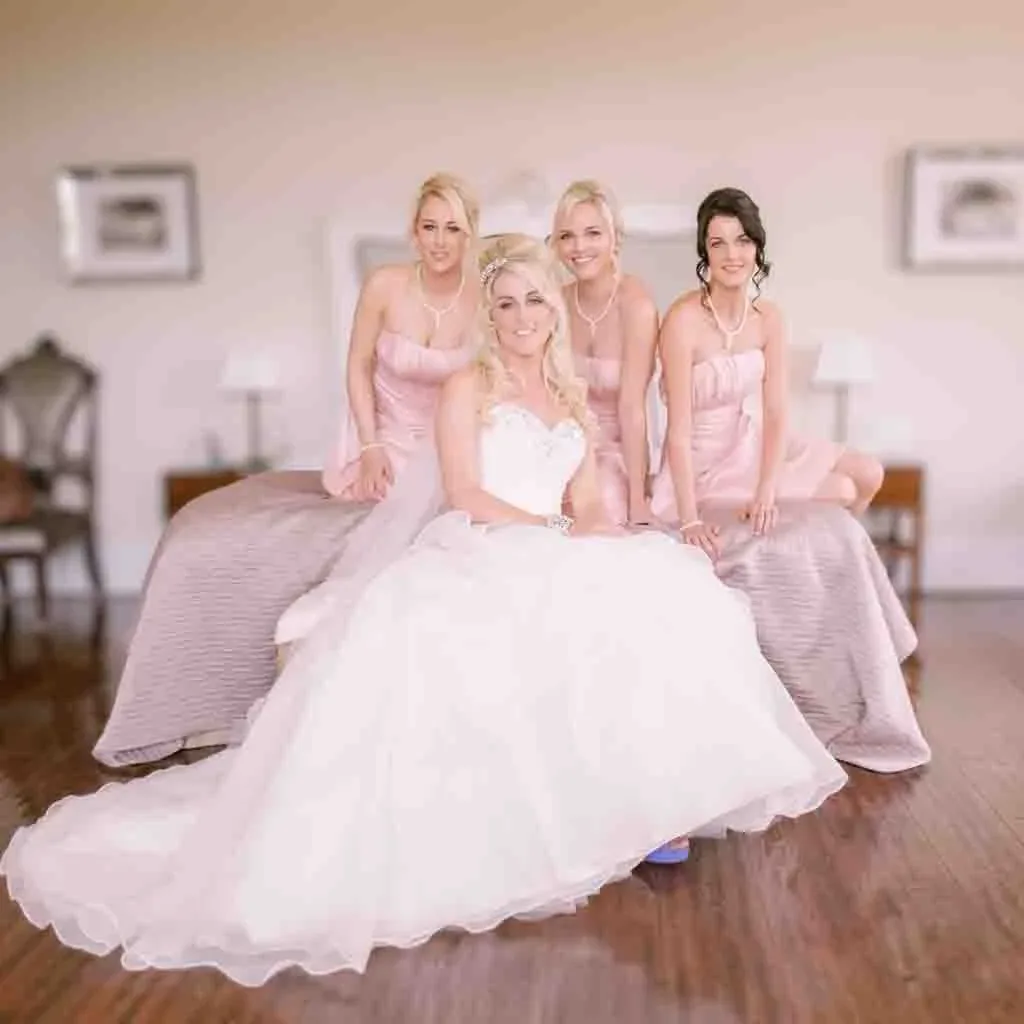 Old Down Hotel: a bride and her bridesmaids posing for a picture.