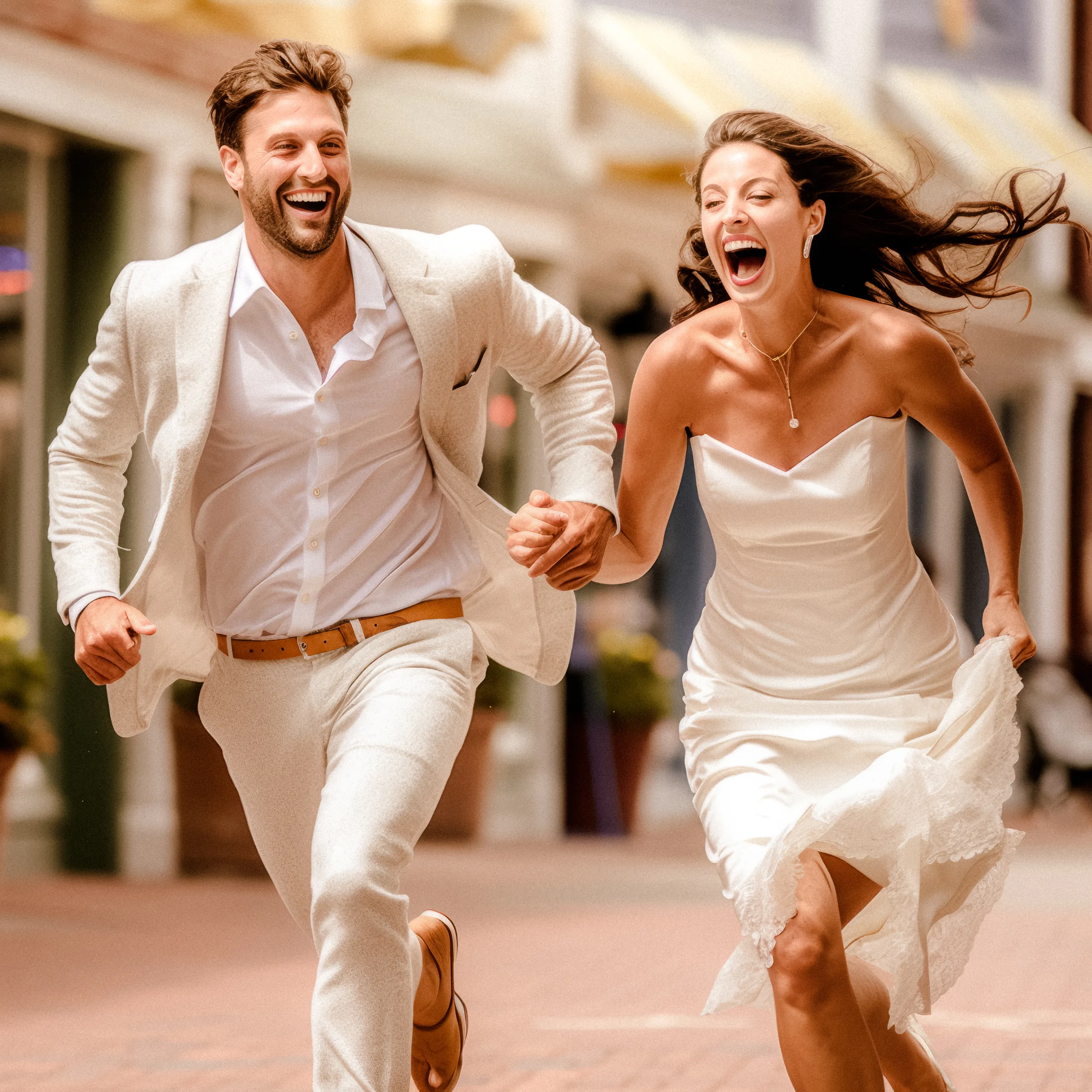 I want to start as a Wedding Photographer: Wedding Couple running