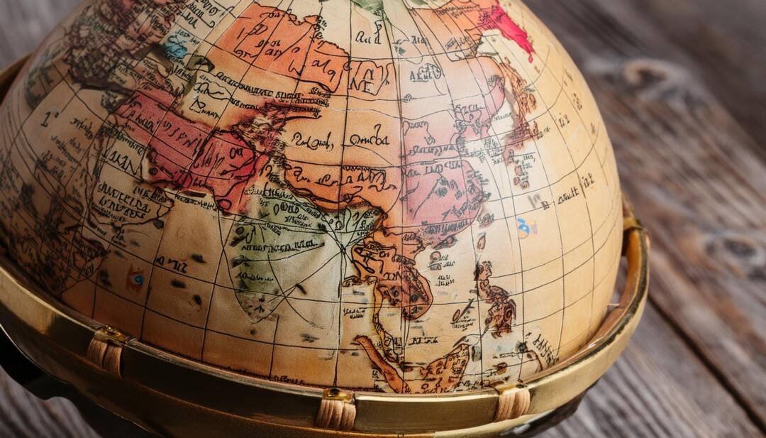 Photo of an old Globe with names on