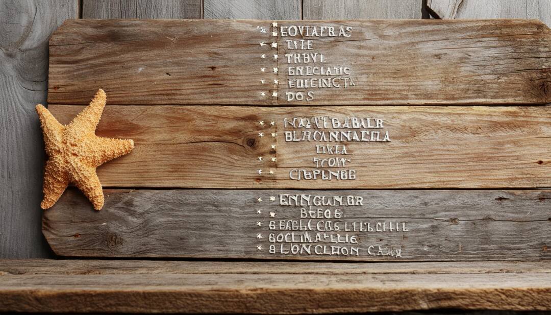 Photo of an old wooden plank with names on