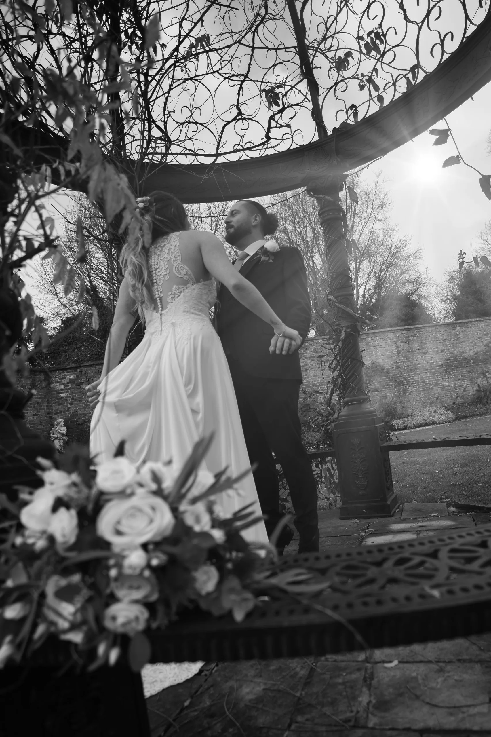 Bride and Groom Taken by Orchardleigh Wedding Photographer
