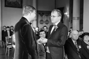 _MIK3764 Orchardleigh Wedding Photography captures the timeless beauty of a black and white photo from a wedding ceremony.