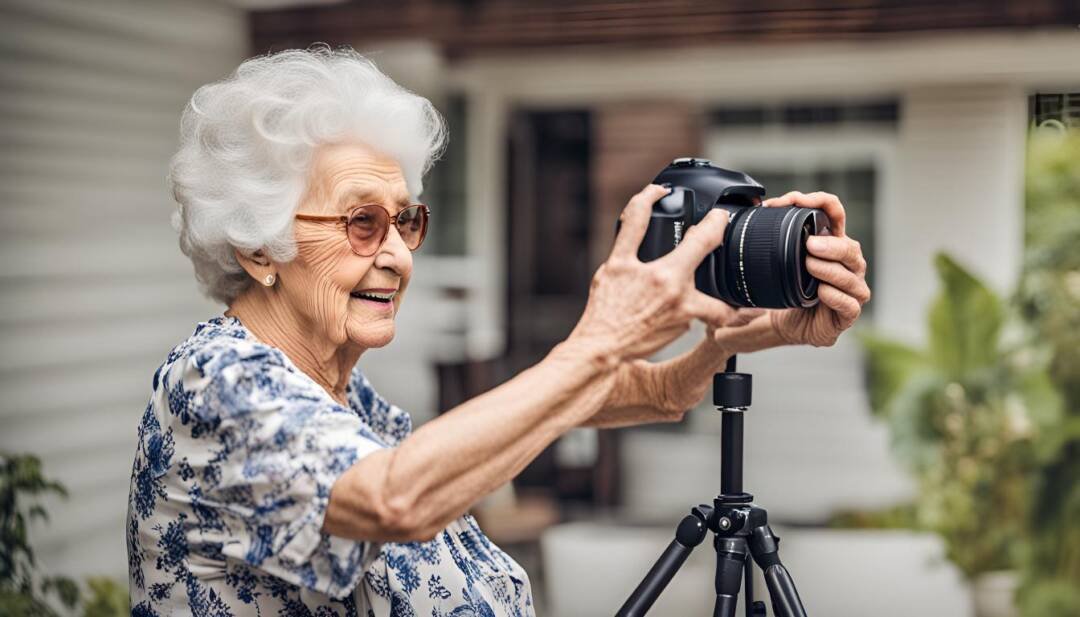 Gran taking wedding photo