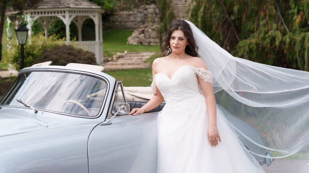 Bride next to Porch