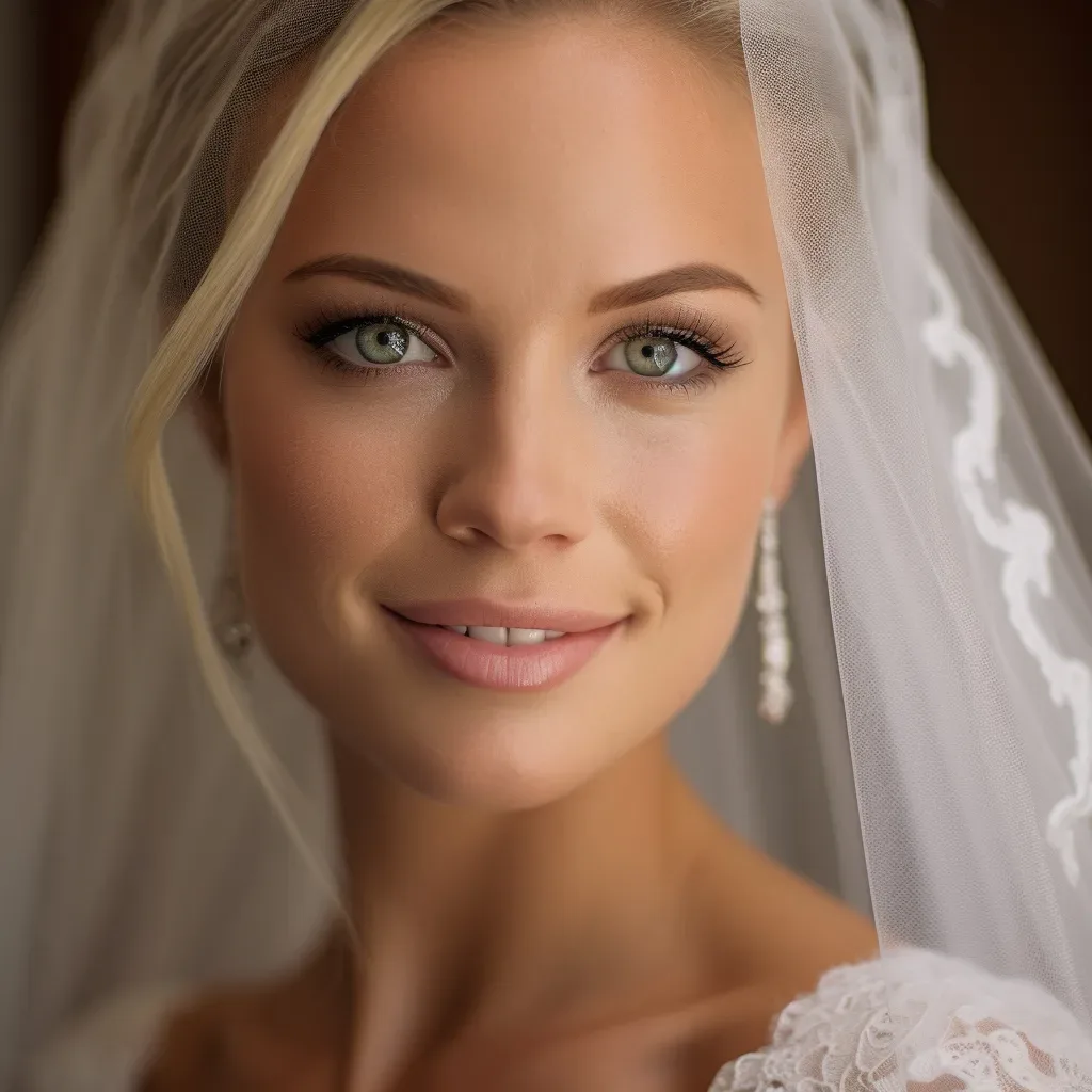 A beautiful bride in a wedding veil. Elmhay park