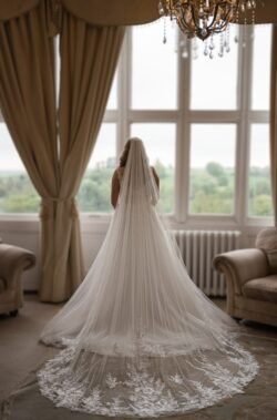 Bride in Benita Suit Orchardleigh House
