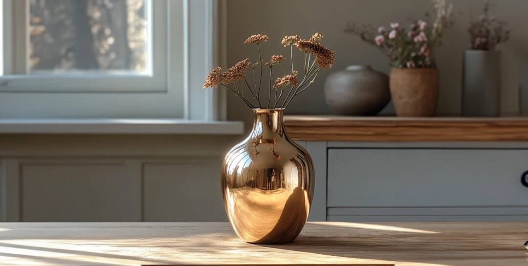 Gold vase Product photography