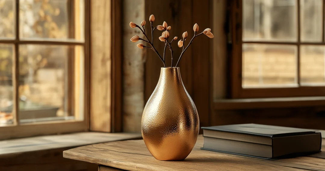 Gold vase Product photography