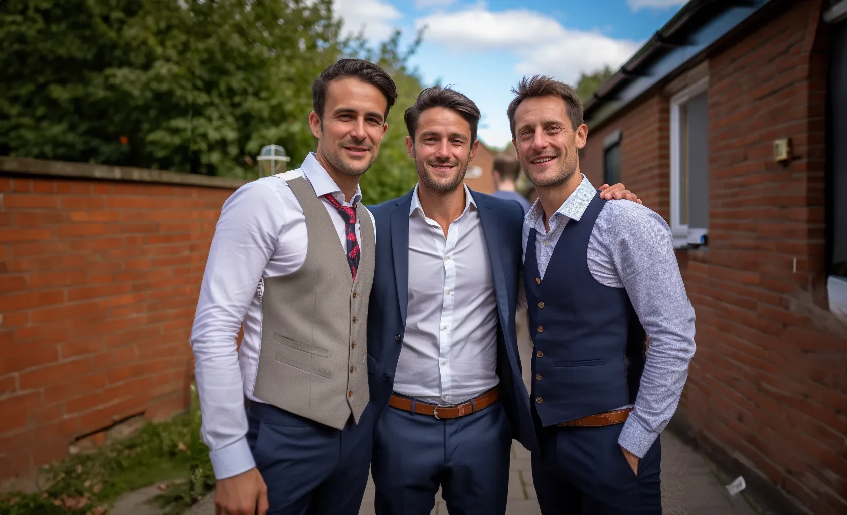 Three men in suits posing for a photo.