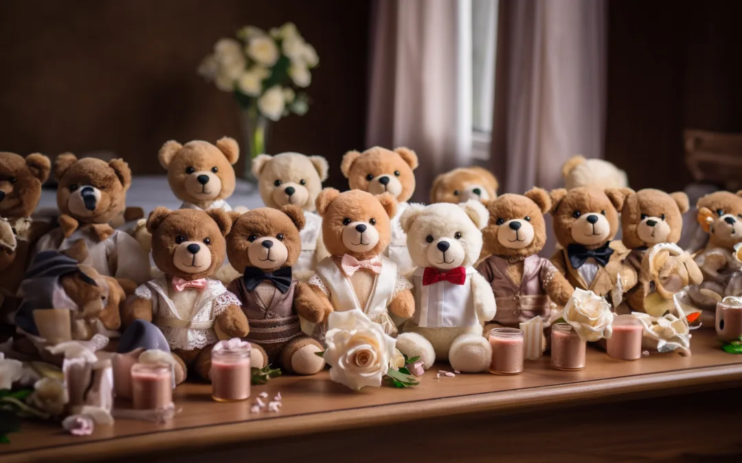 A group of teddy bears. Zodiac for the best wedding dates